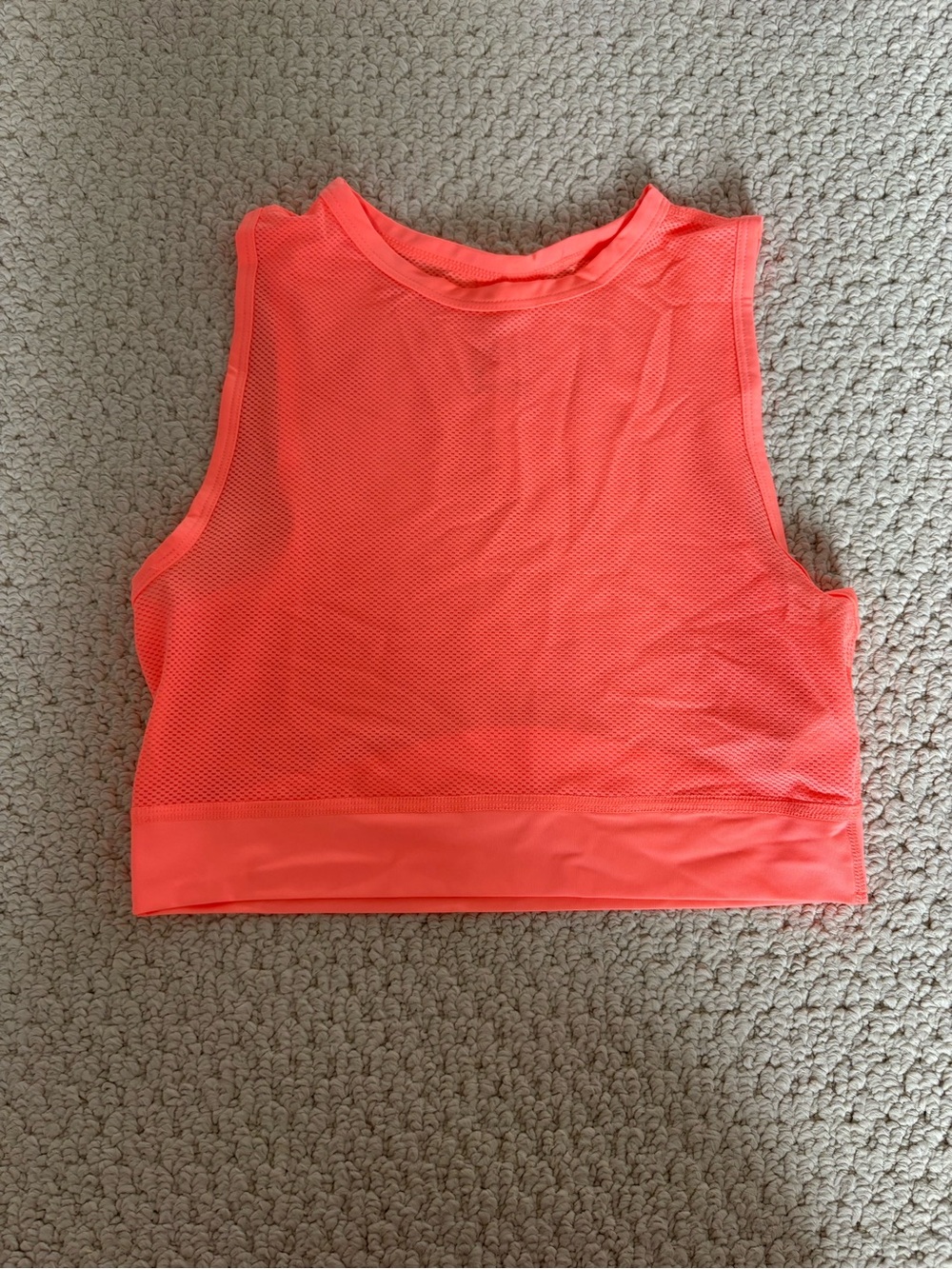 NIKE Women's Neon Coral Mesh Crop Top